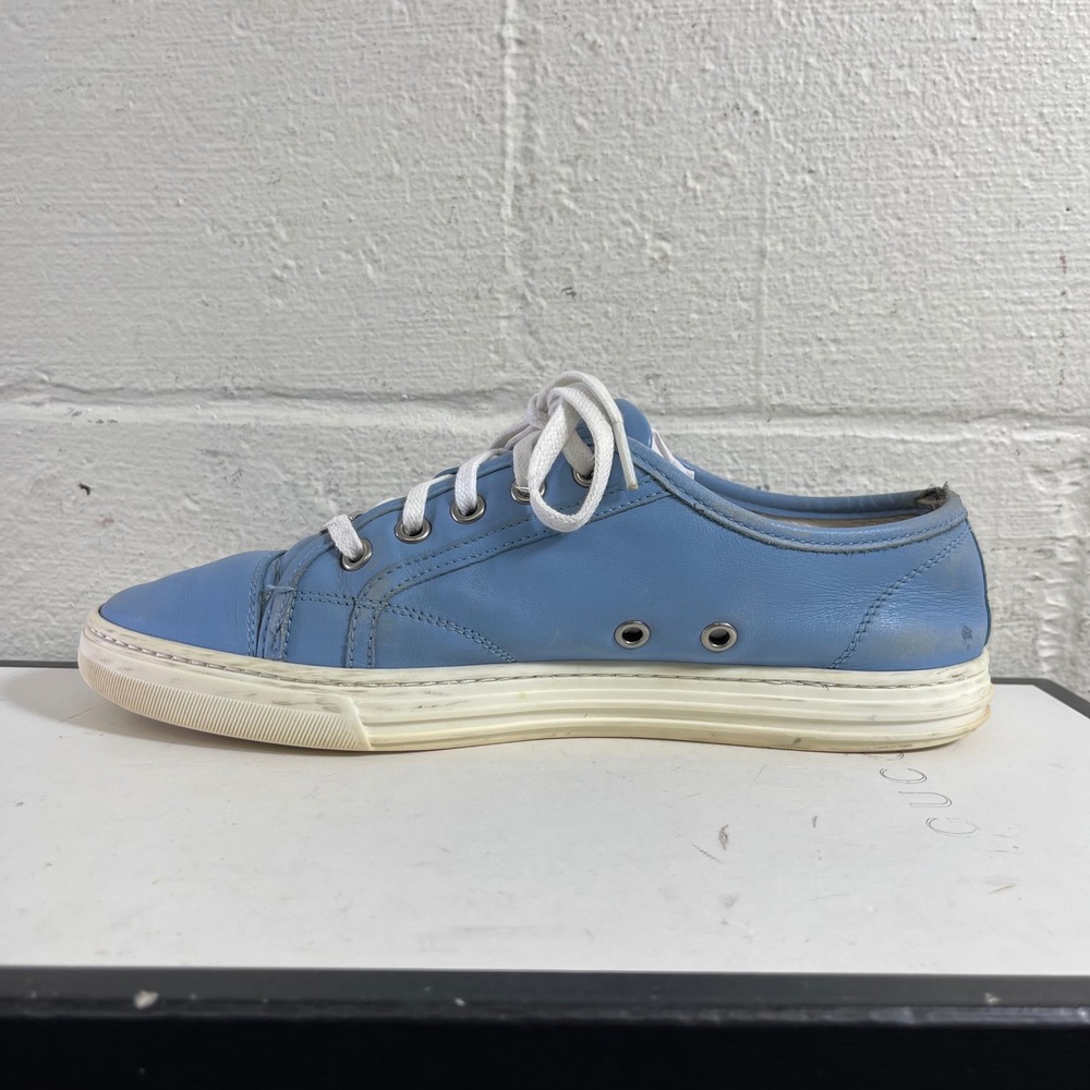 Gucci Women's Blue Leather Trainers Low Top Sneaker Lace up Size 36.5/6.5 US - Picture 5 of 13